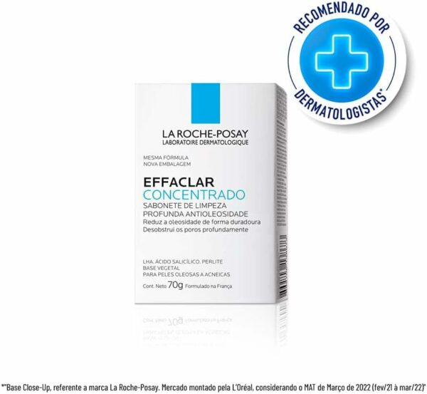 La Roche-Posay Effaclar Sabonete Dermatológico Antioleosidade Antiacne 80g - Imagem 2