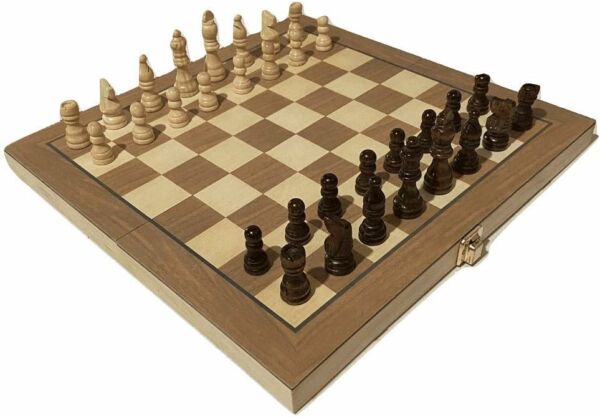 Jogo de Xadrez Tabuleiro e Peças Madeira Oficial - Imagem 5