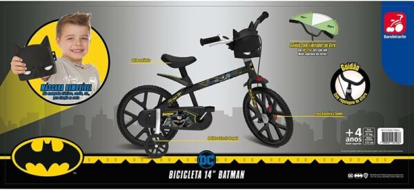 Bicicleta Infantil Batman Aro 14 - Brinquedos Bandeirante - Imagem 7