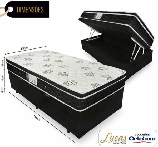 Conjunto Box-Colchão Ortobom Physical+Cama Solteiro 88 - Imagem 4