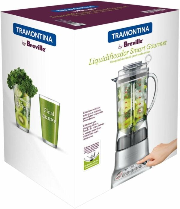 Liquidificador Tramontina by Breville Smart Gourmet 1,5 Litros Prata 127 volts - Imagem 3