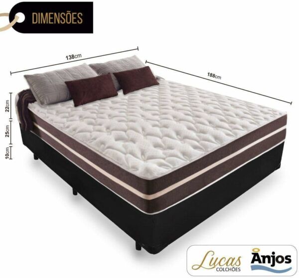 Cama Box Casal + Colchão De Molas - Anjos - Classic Superlastic 138cm - Imagem 3