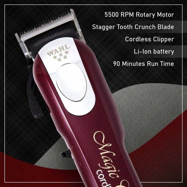 Máquina corte de cabelo Wahl Clipper - Magic Clip Cordless Wahl, 08148-048, Vermelha - Imagem 2