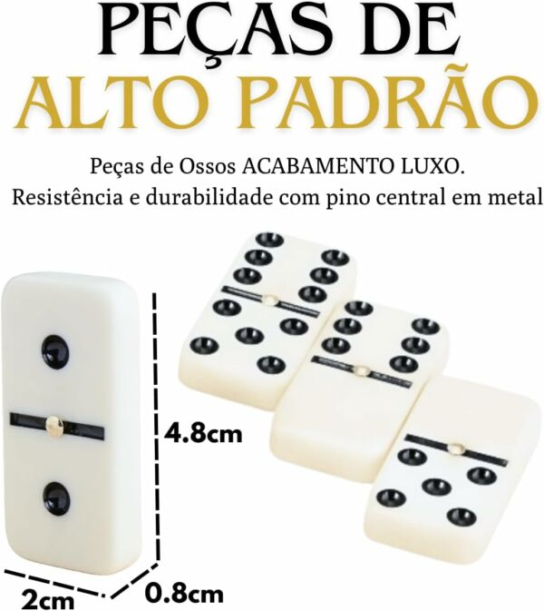 Jogo de Domino Profissional 28 peças Caixa Luxo de Madeira - Imagem 3