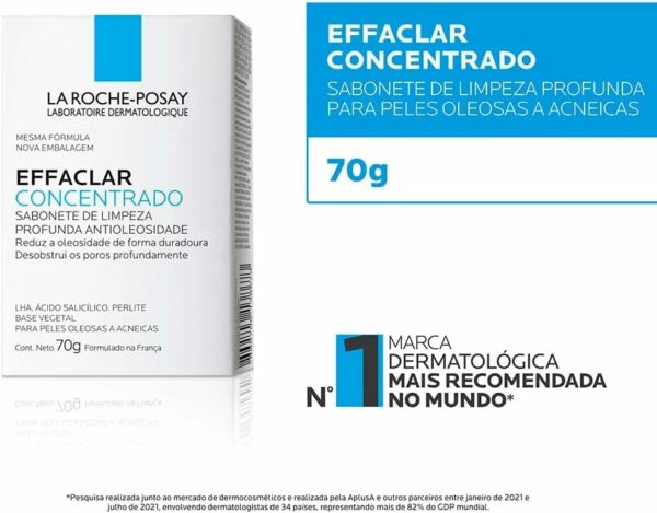 La Roche-Posay Effaclar Sabonete Dermatológico Antioleosidade Antiacne 80g - Imagem 3