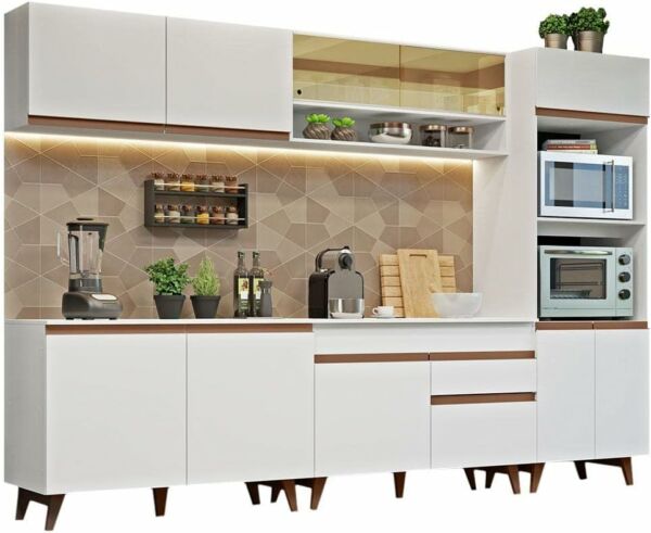 Cozinha Completa Madesa Reims 310002 com Armário e Balcão - Branco - Imagem 8