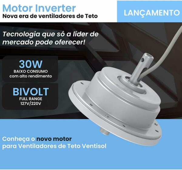 Ventilador de Teto Ventisol Fenix Premium Branco 3 velocidades com Controle Remoto - 110V - Imagem 5