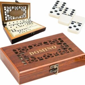 Jogo de Domino Profissional 28 peças Caixa Luxo de Madeira