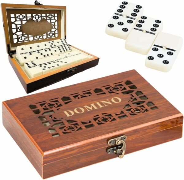 Jogo de Domino Profissional 28 peças Caixa Luxo de Madeira