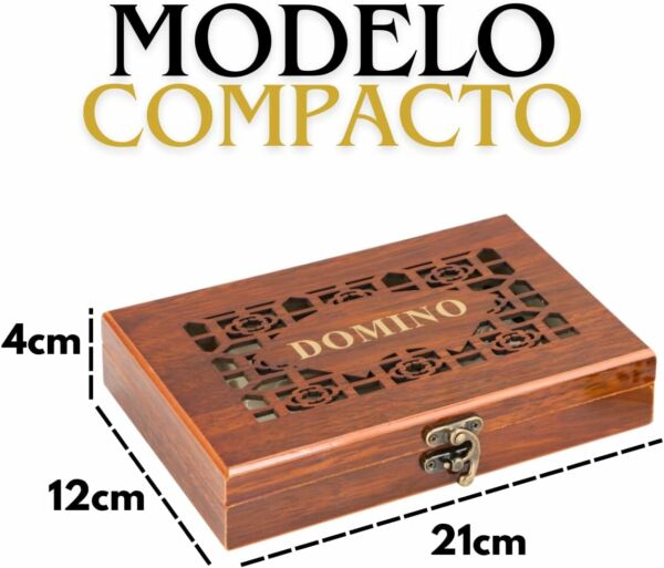 Jogo de Domino Profissional 28 peças Caixa Luxo de Madeira - Imagem 4