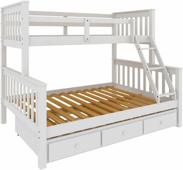 Treliche Com Gavetas Cama Casal Solteiro De Madeira Flex Exclusivo Totalità Branco - Imagem 3