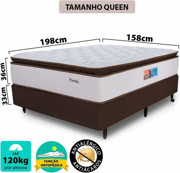 Cama Box Queen Sensation Mola Ensacada Premium 158x198 BF Colchões - Imagem 6