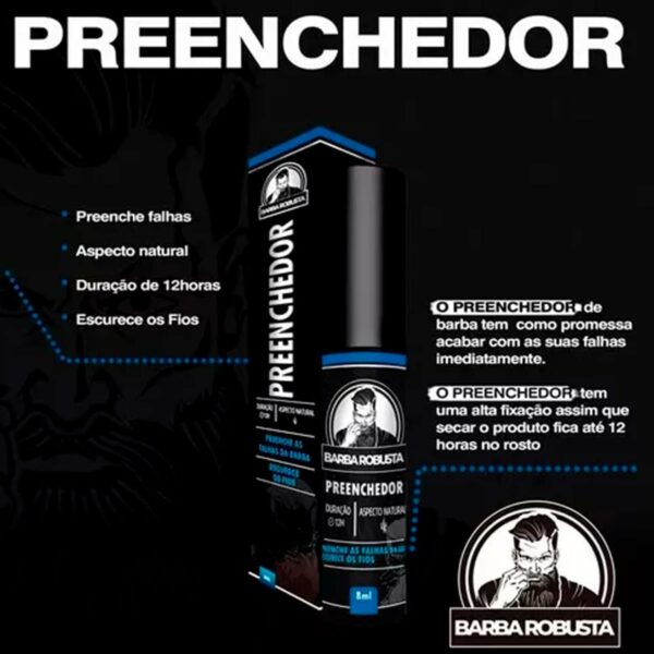 Kit Barba Robusta Completo Preenchedor Maquina Desenha Barba - Imagem 6