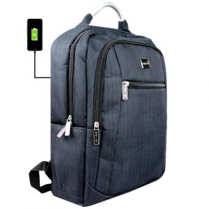 Mochila Masculina Preto Mochila para Notebook 17'' Anti Furto USB Executiva com Alça Metal Impermeável