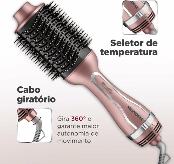 Escova Secadora, Mondial, Golden Rose, 1200W, Bivolt - ES-02-BI - Imagem 6