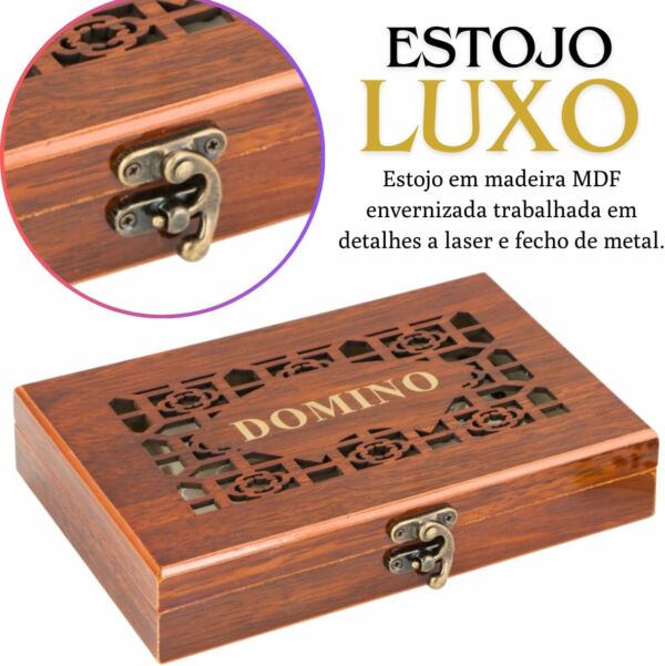 Jogo de Domino Profissional 28 peças Caixa Luxo de Madeira - Imagem 2