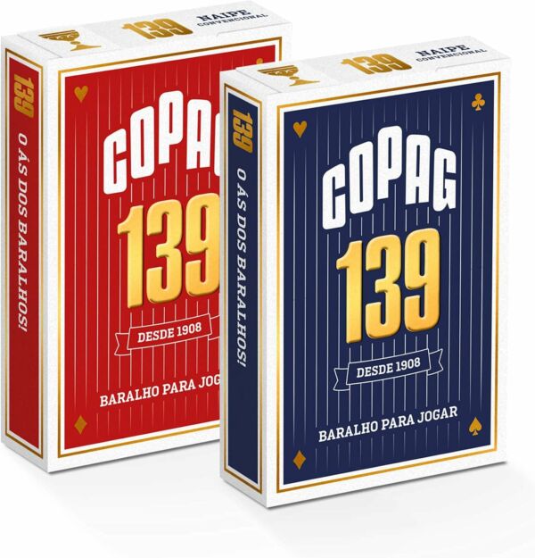 Par Baralhos 139 Naipe Convencional Cor Azul E Vermelho - Copag - Imagem 2