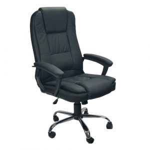 Cadeira Presidente MB-C730 Giratória Base Cromada Preto