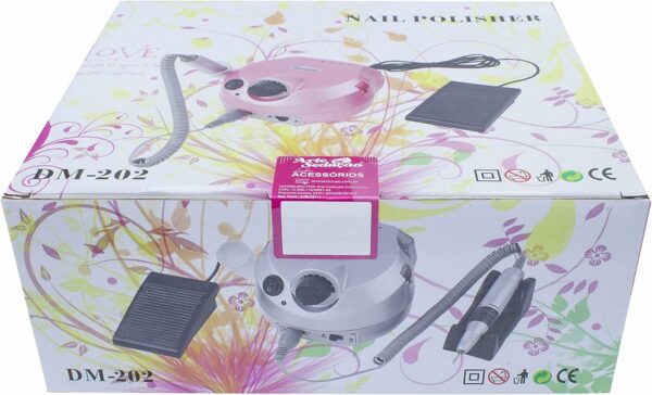 Lixadeira Elétrica De Unha Profissional Nail Drill Profissional Bivolt Rosa - Imagem 3