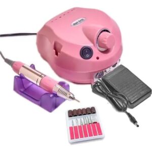 Lixadeira Elétrica De Unha Profissional Nail Drill Profissional Bivolt Rosa