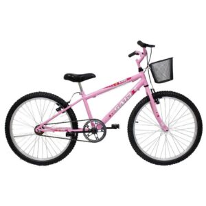 Bicicleta Aro 24 Feminina Mono Sem Marcha Com Cesta Saidx