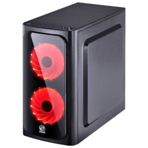 Gabinete Mid-Tower Venus Preto com 2 Fans LED 7 Vermelho VENPTVM2FCA - PCYES