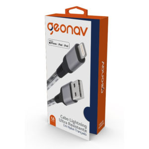 Cabo Carregador Lightning Certificado Apple Original MFI Geonav 1,5 metro