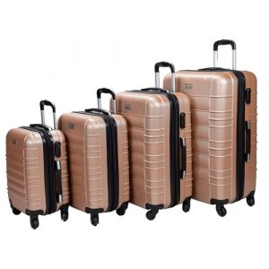Mala de Viagem 360° em Fibra - CHX - KIT COM 04 MALAS (G-M-P- BORDO PP) - Expansiva