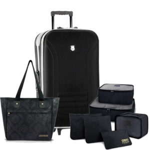 Mala M Batiki com Bolsa Shopper e Kit Organizadores Preto