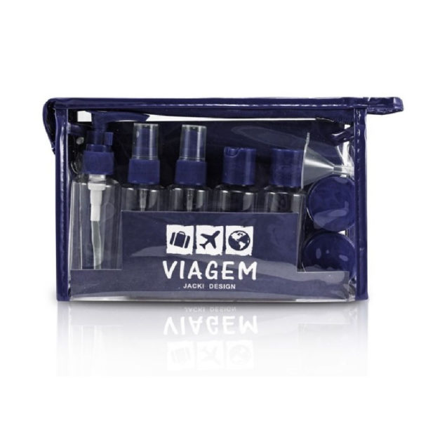 Kit Frascos P/ Viagem Jacki Design 10 Peças AKM20901 - Azul