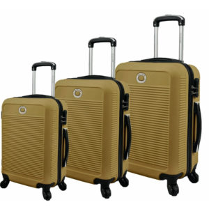 Conjunto Kit 3 Malas Viagem 360º Abs Santino Pisa- Dourado