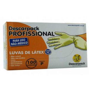 Luva De Latex P Com Pó Descarpack Cartucho Com 100 Unid