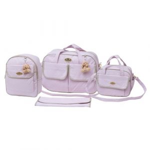Bolsa Maternidade Rosa com Mochila e Trocador