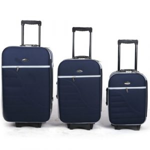 Kit Conjunto 3 Malas De Viagem Com 8 Rodinhas Azul