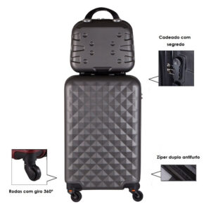 Kit Mala Viagem Pequena de Bordo com Frasqueira