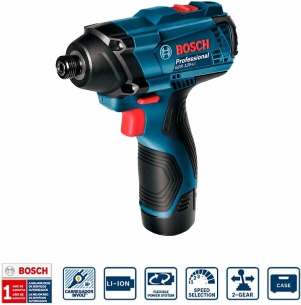 Kit Bosch Furadeira E Parafusadeira Gsr 120-li + Chave De Impacto Gdr-120 - Imagem 6