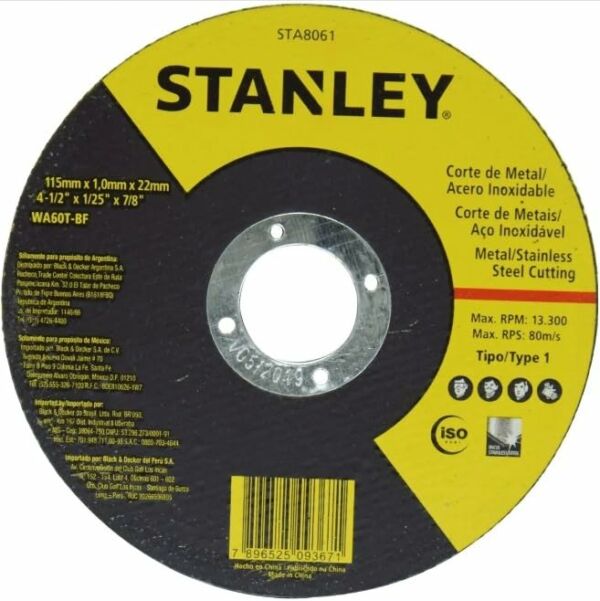 Disco de Corte Fino Inox Metal Stanley 4″1/2 Kit com 25 - Imagem 4