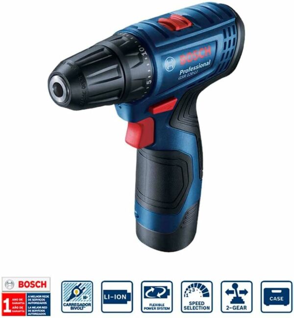 Kit Bosch Furadeira E Parafusadeira Gsr 120-li + Chave De Impacto Gdr-120 - Imagem 3