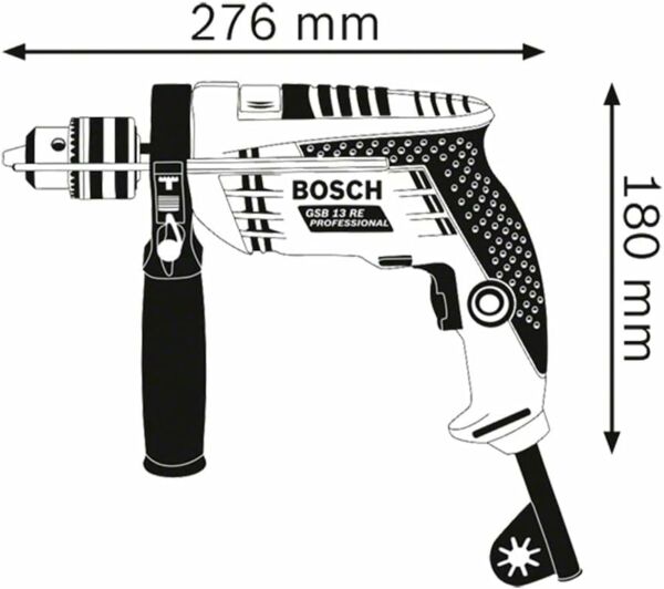 Furadeira Industrial 1/2 POL 650W GSB 13 RE (NOVA) c/ Maleta + 1 Kit de Brocas com 5 Peças BOSCH - Imagem 4