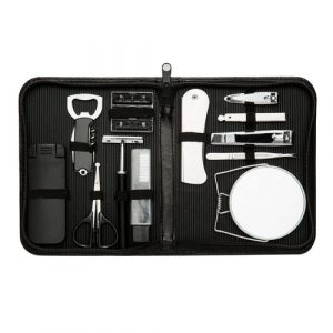 Kit Viagem 12 Peças em Estojo de Courino