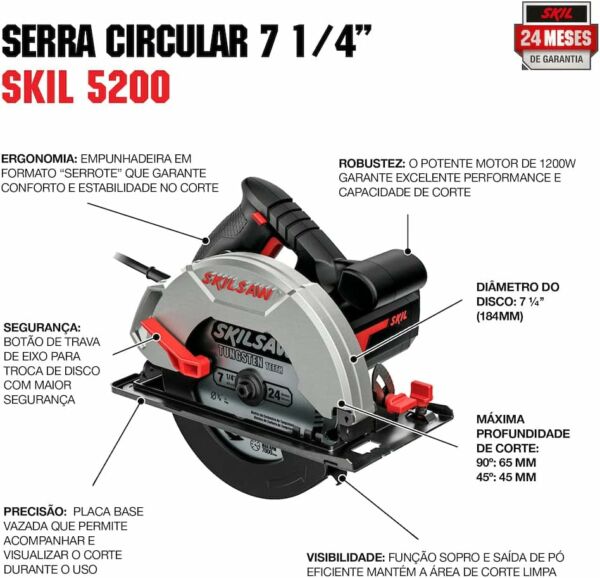 Serra Circular 5200 1200w - Skill - Imagem 6