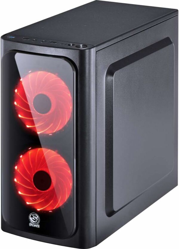 Gabinete Mid-Tower Venus Preto com 2 Fans LED 7 Vermelho VENPTVM2FCA - PCYES - Imagem 5