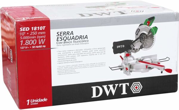 Serra de Esquadria 10" com Braço Telescópico, SED 1810T 1800w - DWT - Imagem 3