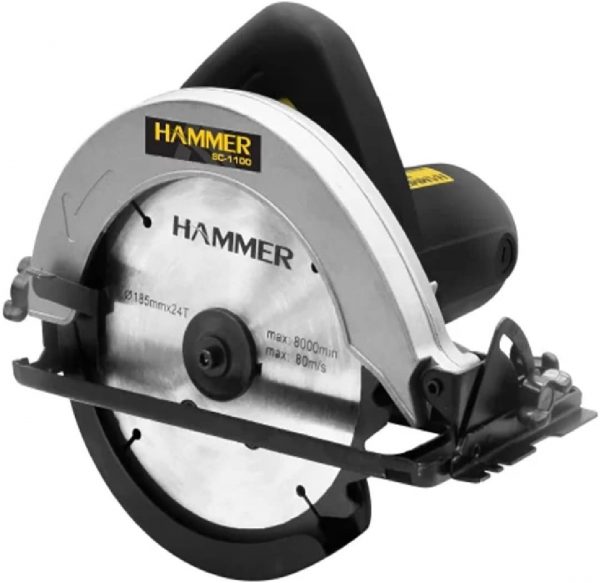 Serra Circular Hammer 1100w 185mm 100% Rolamentada 127v SC1100