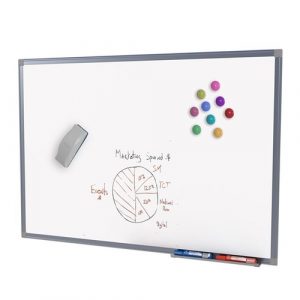 Quadro Magnético Stalo 200x120Cm Liso Moldura Alumínio Branco
