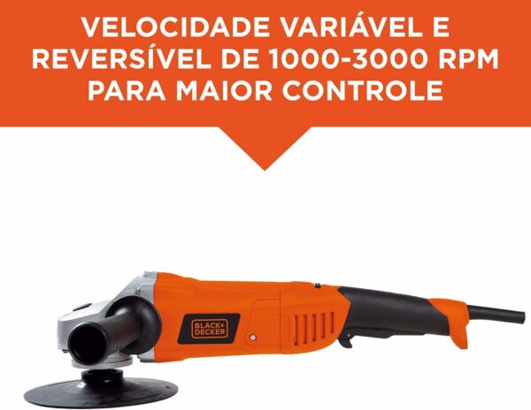 Politriz Angular Black E Decker 180mm 1.300W, Modelo WP1500K-BR 110V - Imagem 4