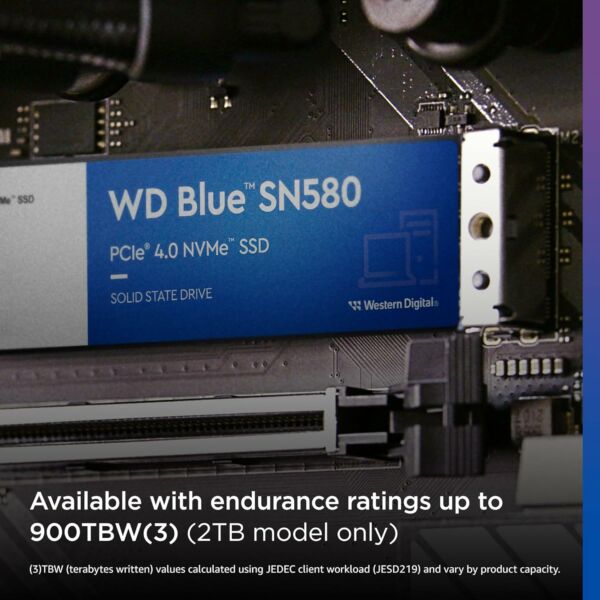 HD SSD WD Western Digital SN580 2TB NVMe M.2 SATA III Blue Leitura 4150MB/s e Gravação 4150MB/s - Imagem 6