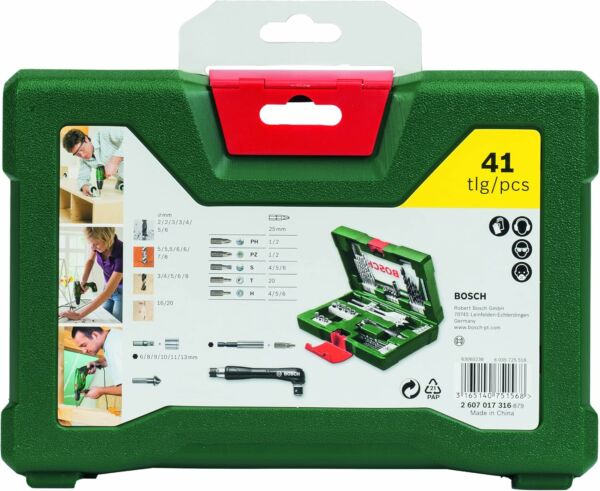 Jogo de Brocas Soquetes e Bits Kit V-Line 41 peças Bosch - Imagem 3