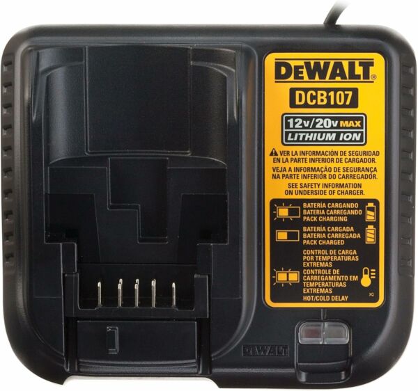 Carregador de Bateria de Lítio Ion 12 a 20V - DCB107 - DeWalt - Bivolt - Imagem 4