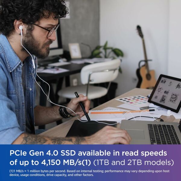 HD SSD WD Western Digital SN580 2TB NVMe M.2 SATA III Blue Leitura 4150MB/s e Gravação 4150MB/s - Imagem 4